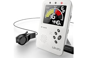 Metronome Tuner, Rechargeable 3 In 1 Digital Metronome with Vocal Count, Tone Generator Tuners for Guitar, Bass, Violin, Ukulele, Chromatic, Clarinet, Trumpet, Flute, All Instruments, White by LEKATO