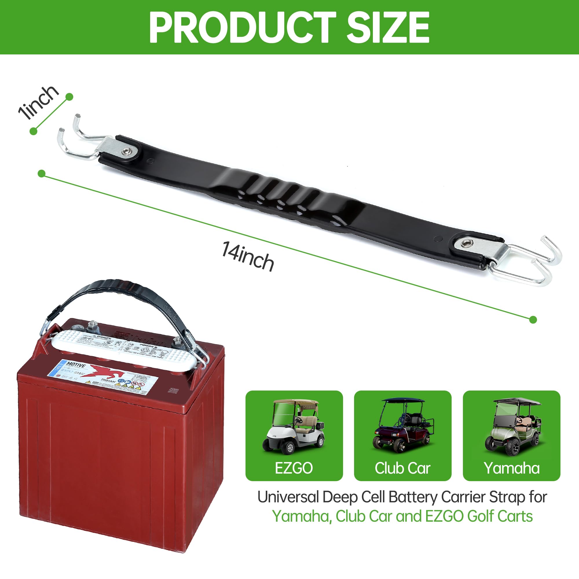 10L0L Golf Cart Battery Lifting Strap, Universal Golf Cart Deep Cell Batteries Carrier Strap for Trojan Battery, Fit for Yamaha, Club Car and EZGO