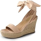 DREAM PAIRS Womens Open Toe Espadrilles Wedges Tie Lace Up Cute Ankle Strap Platform Sandals Dressy Shoes