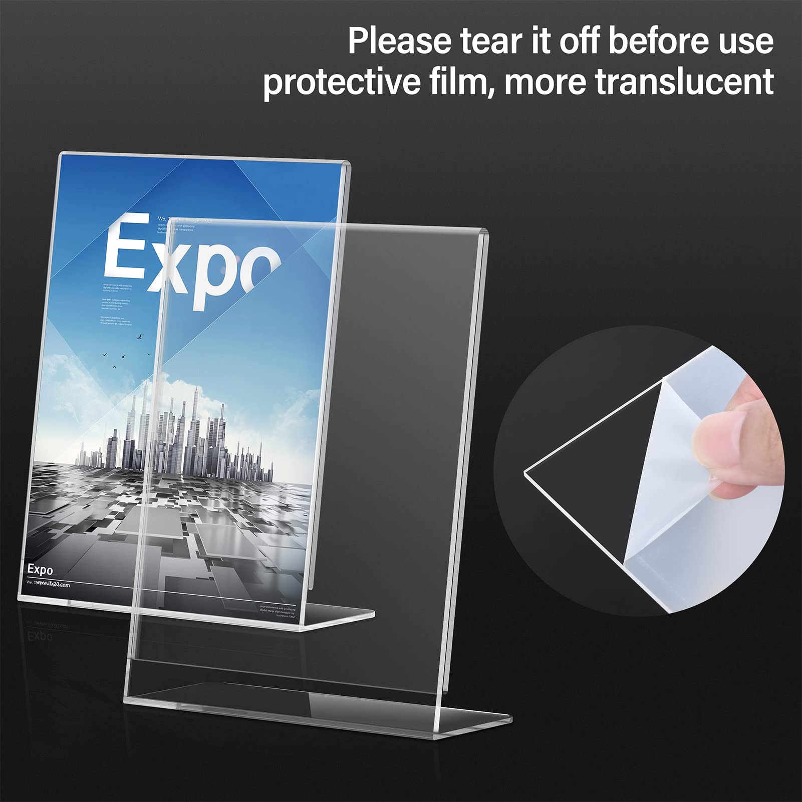 Relx 12 Pack Acrylic Sign Holder 8.5 X 11, Vertical Seychelles