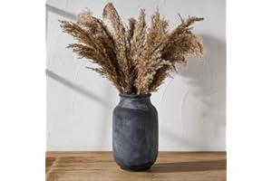 SIDUCAL Rustic Farmhouse Flower Vase | 9.5 Inch Large Ceramic Vase | Pampas Grass Vase | Modern Farmhouse Decor Vase for Home