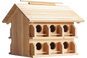 CEDAR ALPHA Martin Birdhouse for Outside with 12 Rooms for Outside,Solid Cedar Wood Bird House for Garden, Pole Mountable Birdhouse, Metal Braket Included, Assembling Needed