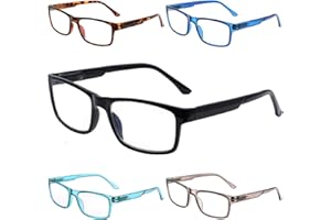 5-Pack Reading Glasses Blue Light Blocking,Computer Glasses for Women Men, Anti Eyestrain UV400 Anti Glare Filter Eyeglasses