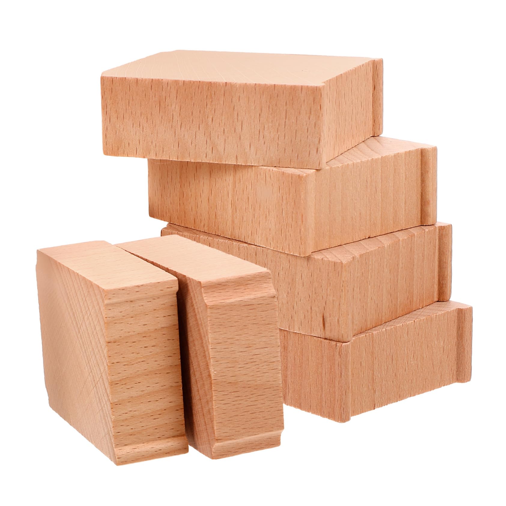 TOYANDONA 6Pcs Wooden Train Track Bridge Supports Railway Accessories Compact Elevated Pier Risers for Kids Train Set Layouts