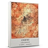 Cortez Map Poster, Colorado Map Art Poster, Map