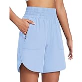 baleaf Women's Athletic Shorts 7 Inch Long Running Workout Hiking Shorts High Waisted Quick Dry Zipper Pockets UPF50+