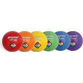 Champion Sports Rhino Playground Ball Set, 8.5" Diameter -Two-Ply, Nylon Wound - Set of 6 Colors