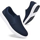 konhill Men's Slip on Shoes, Casual Breathable Boat Sneakers with Arch Support Lightweight Mesh Beach Loafers for Driving Walking Skate