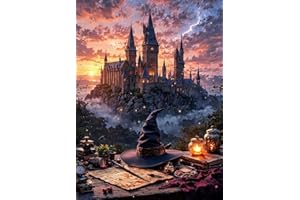 FAIRYLAND JINWENN Paint by Numbers for Adults and Kids Beginner, Magic Castle Painting by Number Kits On Canvas, Number Artist Paint by Number Kit DIY Oil Painting Acrylic Paints, Home Wall Decor Gift 12X16in