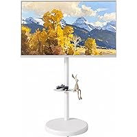 ECOTINY Height Adjustable Rolling TV Stand for 37-86 Inch TV up to 110 Pounds, Portrait to Landscape, Heavy Duty Mobile TV Ca