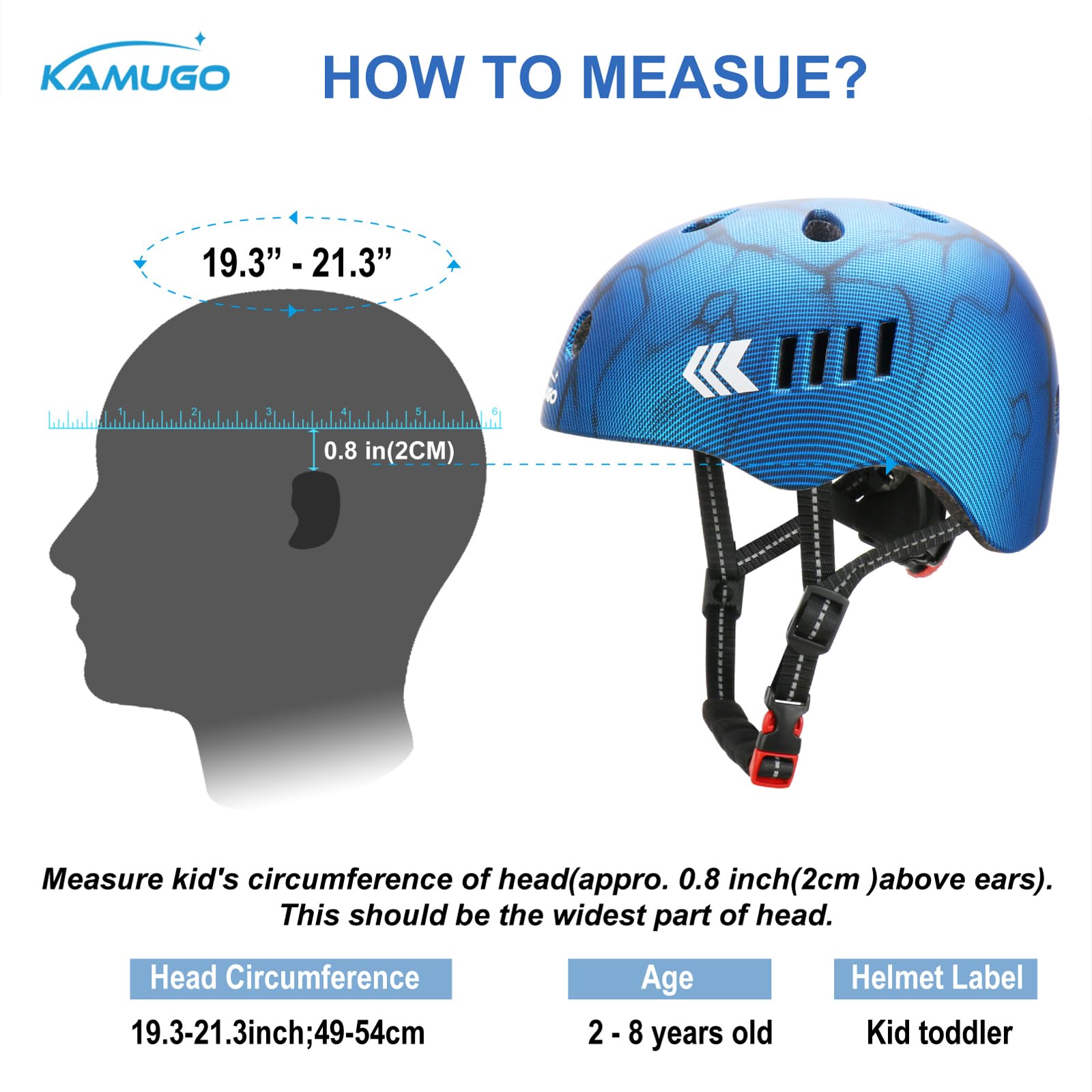 KAMUGO Kids Bike Helmet Set, Toddler Helmet for Ages 2-8 Boys Girls with Sports Protective Gear Set Knee Elbow Wrist Pads for Skateboard Cycling Scooter Rollerblading