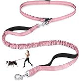 Laqibak Hands Free Dog Leash,Adjustable Waist Leash for Dog,4.2-6.7 Feet | Bungee Dog Leash &amp;Dual Padded Handles,25-90 lbs，Ideal for Daily Walking, Hiking and Running with Dogs