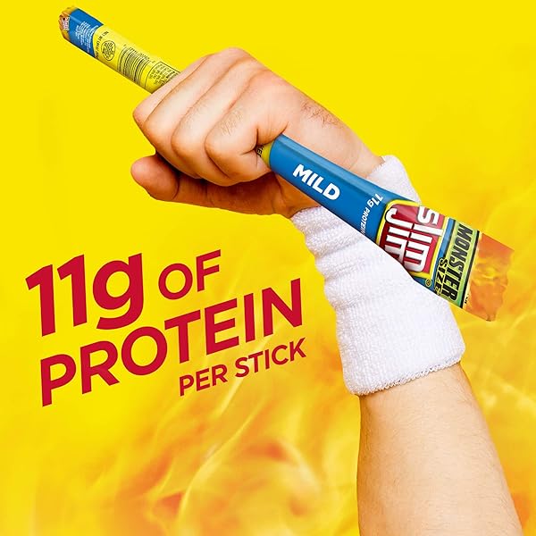 SLIM JIM MONSTER SMOKED MEAT STICKS, MILD FLAVOR, HIGH PROTEIN EASTER BASKET STUFFER FOR MEN, 1.94 OZ. (18 COUNT)