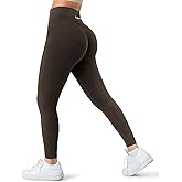 A AGROSTE Women Seamless Workout Leggings with Pockets Scrunch Butt Lifting Gym Leggings High Waisted Yoga Pants