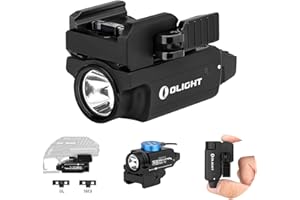OLIGHT PL-Mini 2 Valkyrie 600 Lumens Magnetic USB Rechargeable Compact Weaponlight with Adjustable Rail, High Performance CW LED Tactical Flashlight with Built-in Battery