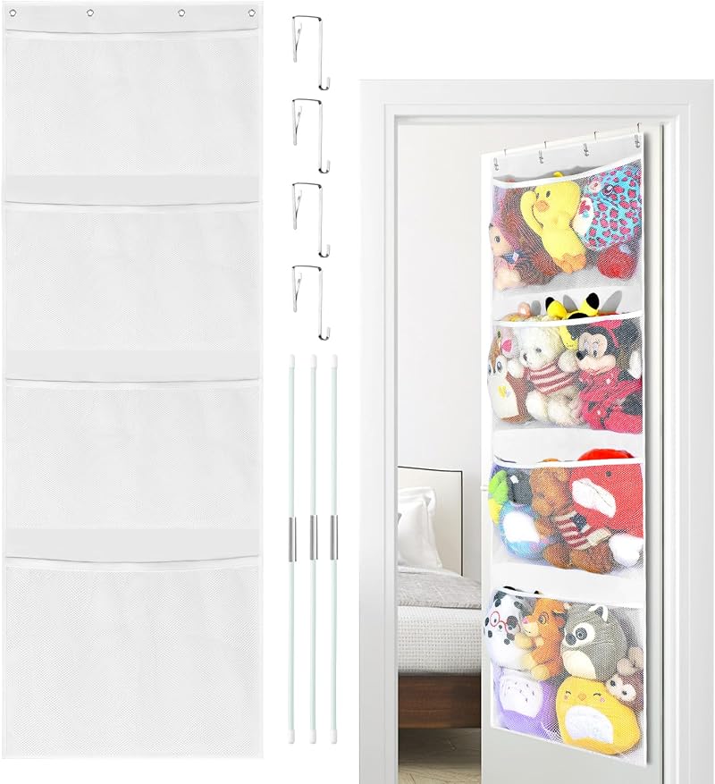 VISATOR Over Door Storage Teddy Hammock for Stuffed Animals & Toys