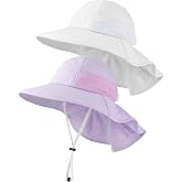 Toddler Baby Sun Hat Sun Protection Beach Hats for Kids Adjustable Beach Hats with Neck Flap for Girls Boys Age 0-7 Years