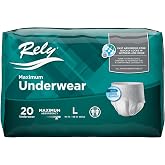 Rely&reg; Maximum Protective Underwear, Disposable, Large (44" - 58"), 20 Count