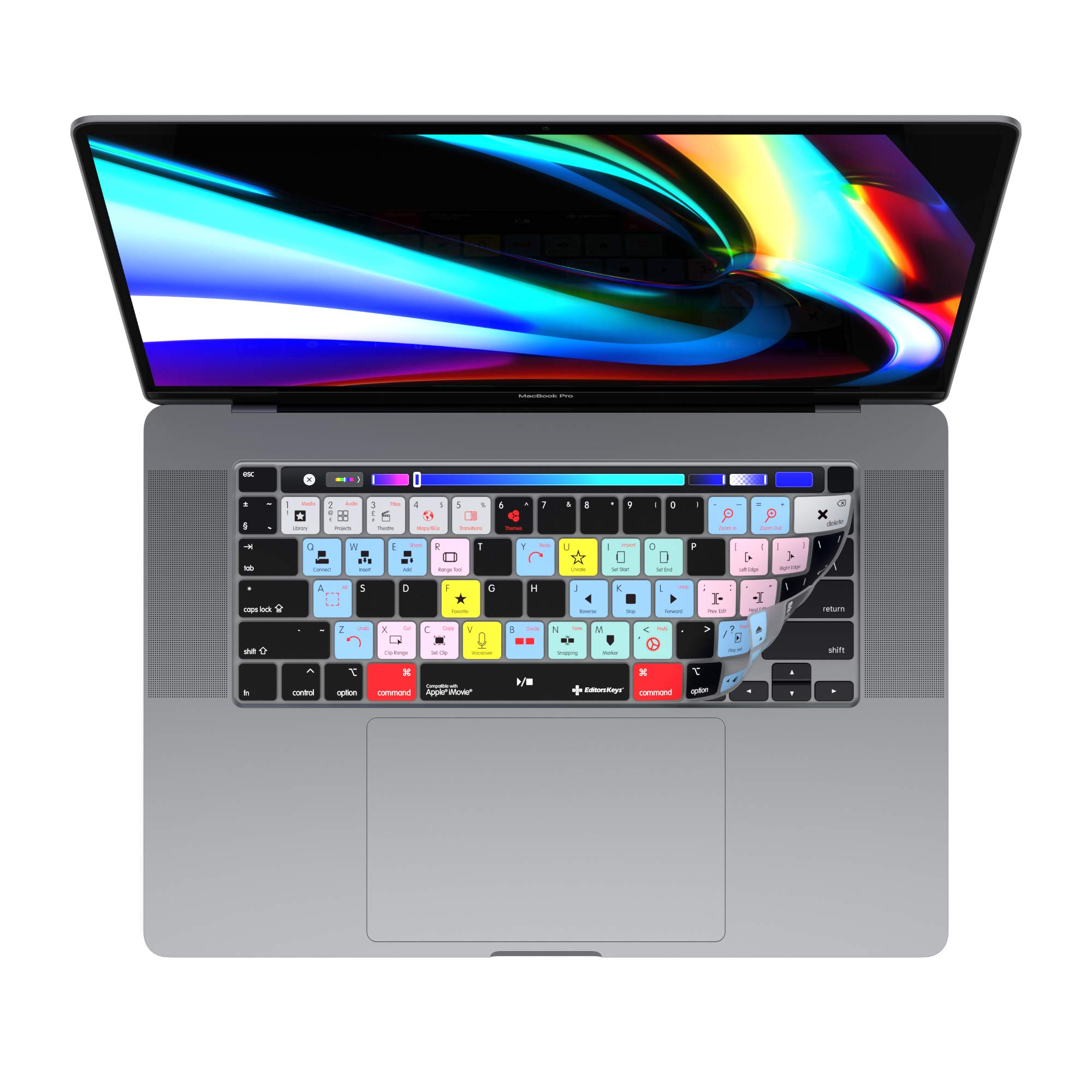 iMovie Keyboard Cover for 13" & 16" MacBook Pro 2020+ | Genuine Shortcut Cover by Editors Keys | Will not fit other MacBook models