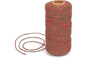 Eison Holiday Twine Bakers Twine Cotton Bakery String Red and Green Twine Rope Cord for Baking, Butchers Wrapping, Arts Crafts 328 Feet