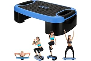 ZUETK 4-In-1 Aerobic Balance Board and Step Up Exercise Platform - Adjustable Multifunctional Balance Board Slant Board, Steppers for Exercise - Home Workout Non Slip Stepper Platform