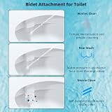 Hibbent Bidet Toilet Seat Attachment Dual Nozzle Hot Cold Water Non-Electric view 2