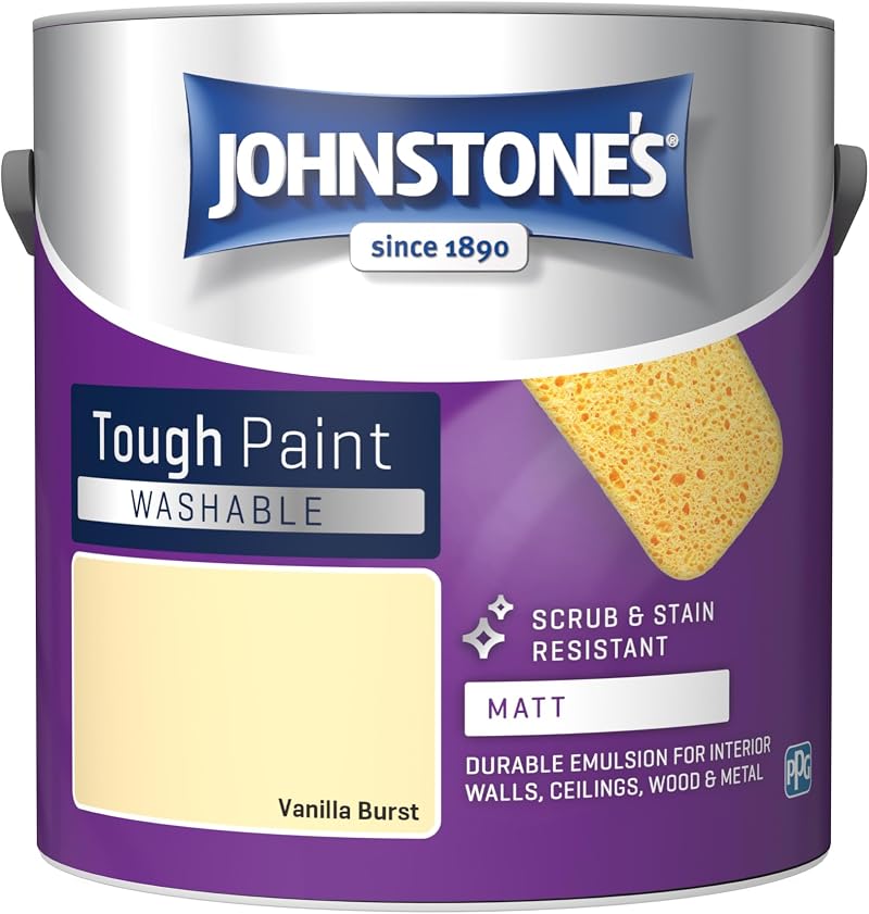 Johnstone's Washable Matt Emulsion Vanilla Burst 2.5L 12m2/L Non Toxic