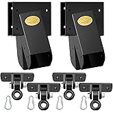 BETOOLL Swing Sets Brackets - 2 A-Frame Swing Set Brackets and 4 Swing Hangers with All Mounting Heavy Duty Hardware Included - Swing Set Kit for Porch, Yard, Playground - Black