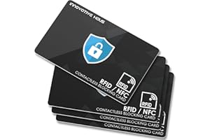 INNOVATIVE HAUS RFID Blocking Card - Slim RFID and NFC Contactless Credit and Debit Card Protector for Wallets and Purses - 4 Pack