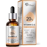 Vitamin C Serum for Face with Hyaluronic Acid & Vitamin E - Brightening Anti-Aging Serum to Help Improve Appearance of Dark Spots for Sensitive Skin, Hydrates Firms Lifts and Smooths Wrinkles