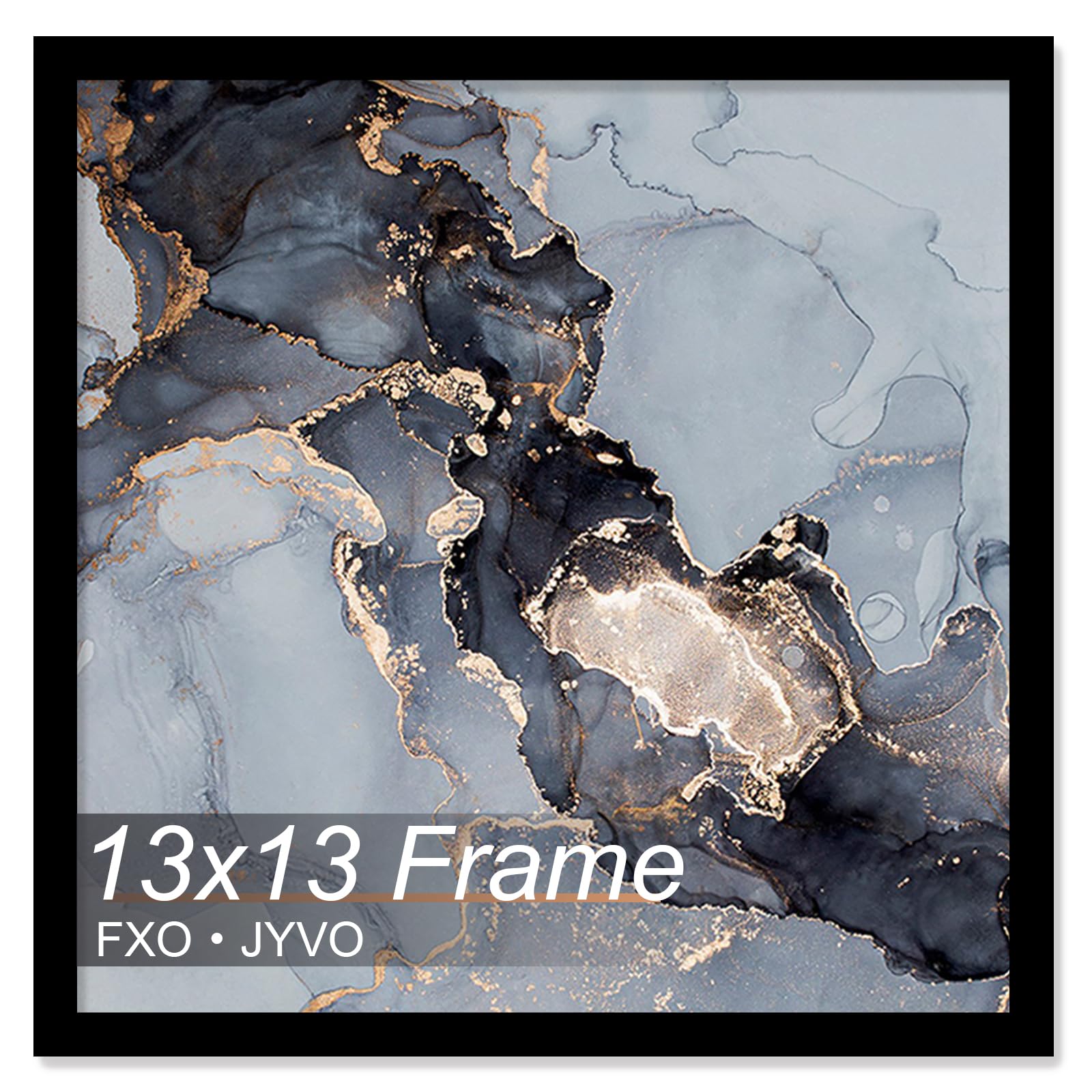 Fxojyvo 13x13 Frame, Black Picture Frame for 13 x 13 Square Picture Poster Photo, Light Weight and High Transparent 13 by 13 Frame for Wall - 1 Pack/Black/13 x13