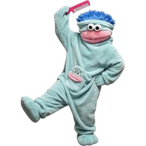 Xoigzjun Big Mouth Monster Onesie Kids & Adults, Funny Wearable Blanket Hoodie with Comb & Shoes, Halloween Costumes
