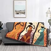 Mount Hour African American Women Black Girls Flannel Fleece Throw Blankets, Super Warm Soft Living Room Blanket All Season (50"x40")