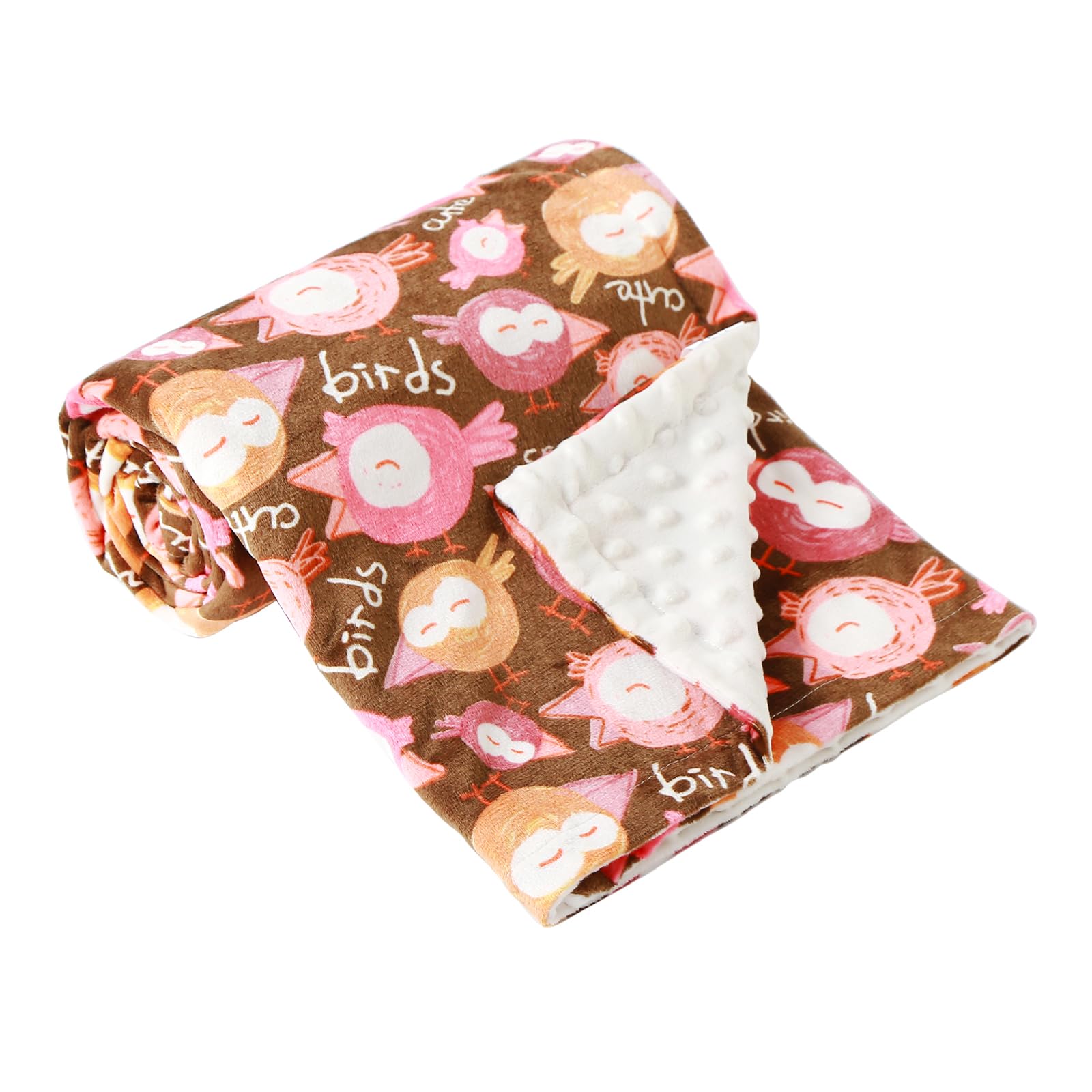 iEvolve Baby Blanket Ultra Soft Double Layer with Dotted Backing Receiving Blankets Toddler Baby Nursery Bed Blankets Shower Gifts(Woodpecker,80 * 120cm)