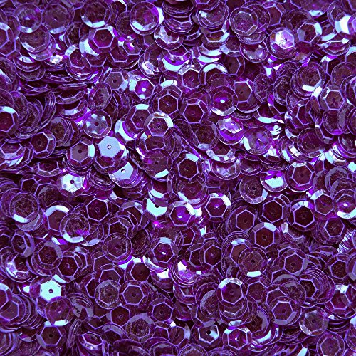 8mm Cup Sequins Violet Purple See-Thru Transparent Loose Facet Paillettes Made in USA