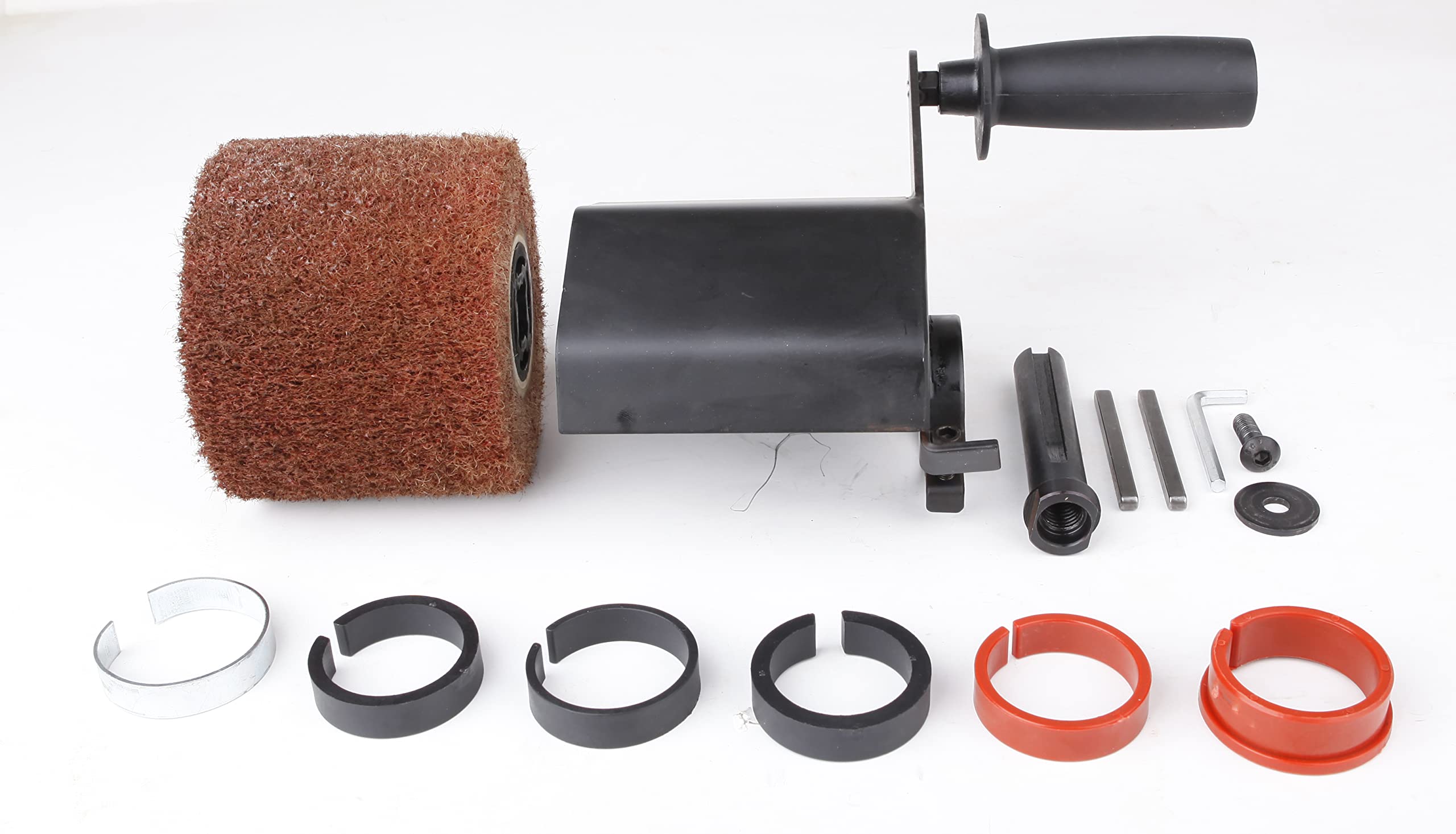 Aidelife Synthetic Fibre Abrasive Brush Drum for Grinding Machine Renovator,for Flat Metal and Wood Surfaces and for Satin Finishing of Unpainted Metals Ø120x100, Wire Drawing Machine attachment