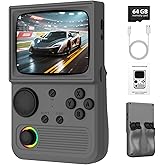 R36T Retro Handheld Game Console, Portable Retro Gaming Console with 3.5” CRT-Inspired Screen, 3500mAh Arcade Classics, Supports Multiple Emulators, WiFi Network Battling, 64GB (Gray)