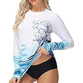 VAYAGER Womens Rash Guard UPF 50+ Swim Shirts Long Sleeve Quick Dry Water Beach Surfing Swimming Tops with Thumb Hole