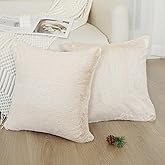 SeaBeauty Faux Fur Throw Pillow Cover,Luxury Soft Cozy Fluffy Pillow Covers for Bed Couch Sofa Livingroom, Decorative Pillow Cover Plush Cushion Case Pack of 2, 16" x 16" Inch, Camel