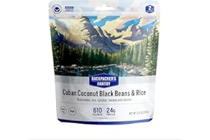 Backpacker's Pantry Cuban Coconut Rice & Black Beans, 2 Servings Per Pouch, Freeze Dried Food, 14 Grams of Protein, Vegan, Gluten Free