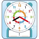 ANCOMEDO Large 12" Magnetic Writable Dry Erase Teaching Clock,Teaching Demonstration Clock for Kids Learning Time with Cute Style for Home School Classroom Supplies(12" x 11")