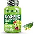 NATURELO Vitamin B Complex with Methyl B12, Methyl Folate, Vitamin B6, Biotin Plus Choline, CoQ10, and Fruit & Vegetable Blen