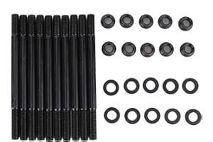 Aramox Cylinder Head Stud,ARP 208-4305 Cylinder Head Stud Kit Bolts Nuts Black for 1996-2000 D16Y7 D16Y8