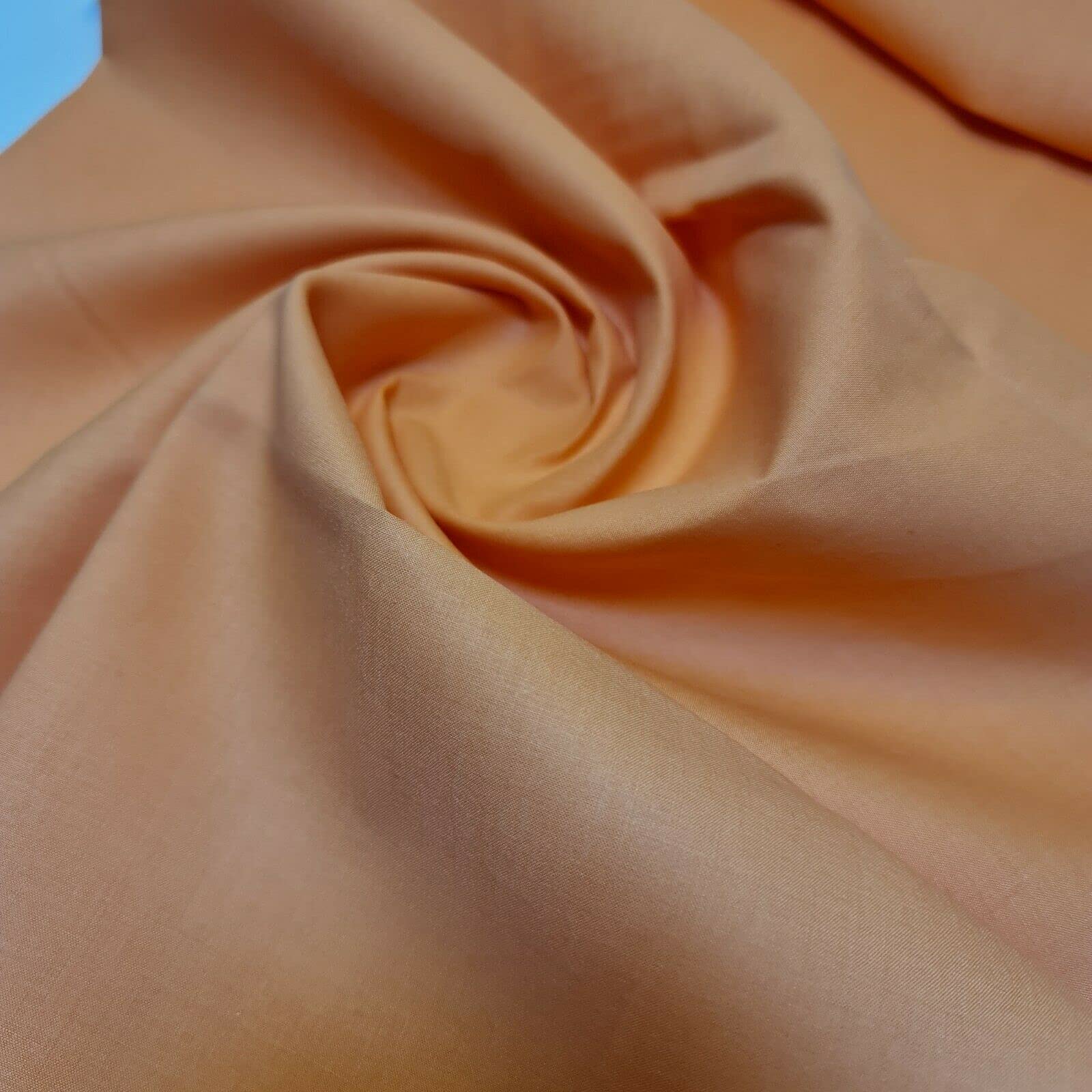 *Clearance* 100% Cotton Lawn Soft Dress Craft Material Drape Fabric by Meter (5 Meter, Peach)