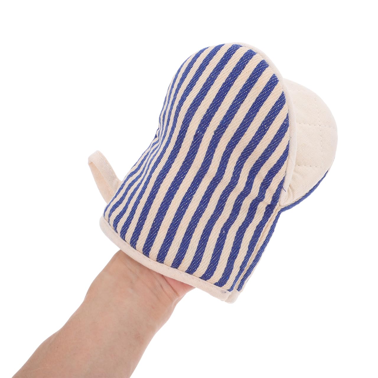 ULTECHNOVO Insulation Gloves - Microwave Oven Mitts - Blue Cotton Oven Gloves - Short Oven Mitts - Cute Kitchen Accessories