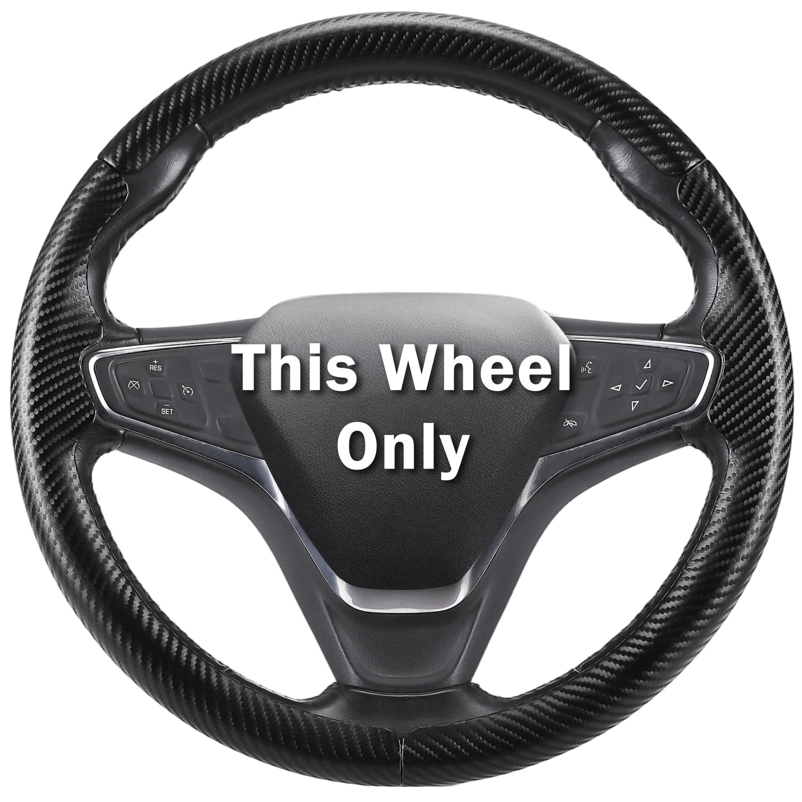 Photo 1 of Steering Wheel Cover for Chevy Malibu 2016-2024/ Equinox 2018-2024/ Bolt EV 2017-2021/ Volt 2016-2019, Car Steering Wheel Cover for Chevrolet (Matte Black)