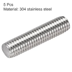 uxcell 5Pcs M10 x 40mm Fully Threaded Rod 304