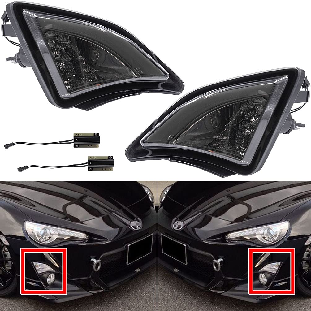 Photo 1 of NJSBYL Front Turn Signal Light Kits For 2013-2020 Toyoto 86/gt86 Scion FR-S Corner Xenon White LED DRL Parking Lights Amber Blinker Turn Signal Running Position Lights Smoked Lens E4 Approved