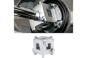 UZZH Car Disc Brake Caliper Piston Compression Tool, 3/8" Rear Disc Brake Caliper Spreader Compressor Wind Back Cube Tool, Automotive Accessories Fits Vehicle Rear Disc Brakes (Silver)