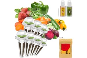 LYKOCLEAN Fruit Seed Pod Kit for AeroGarden, idoo, MUFGA Hydroponics Growing System, 350+ Seeds, Including Wild strawberry, Radish, Golden cherry tomato, Dwarf Pea, Green pepper, Cucumber(7-pods)